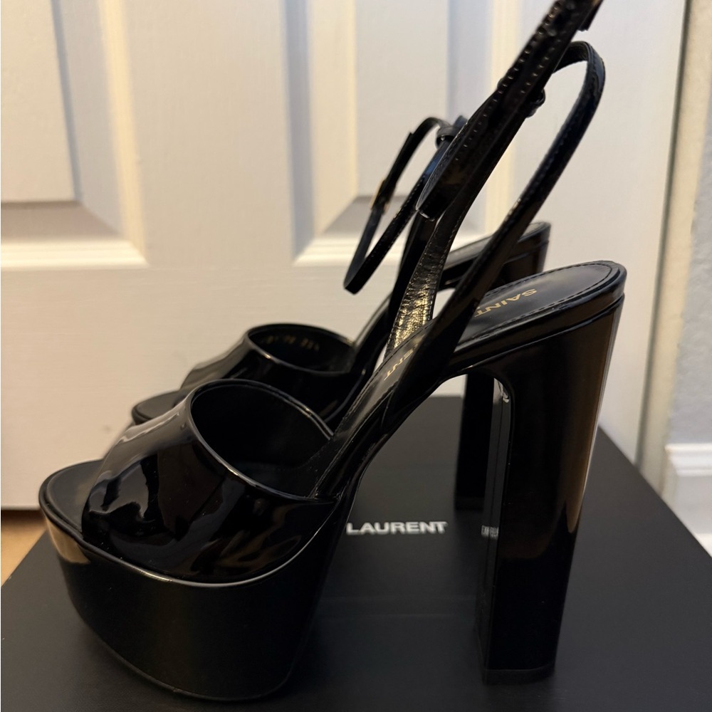 Saint Laurent Glossy Black Platform Heels Authentic - Picture 4 of 7